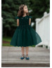 Cap Sleeves Lace Tulle Keyhole Back Fancy Flower Girl Dress